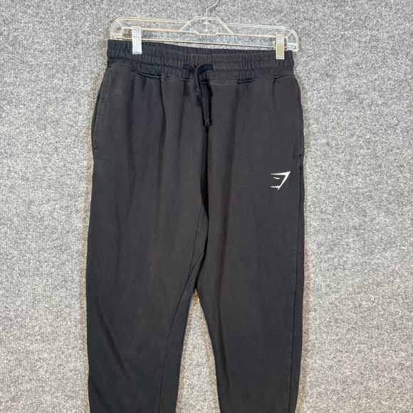 Gymshark Pants Adult Small Black Joggers Fleece Sweatpants Athletic Mens - Picture 3 of 9